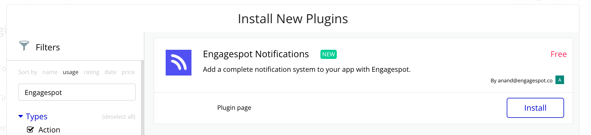 Install Engagespot Plugin