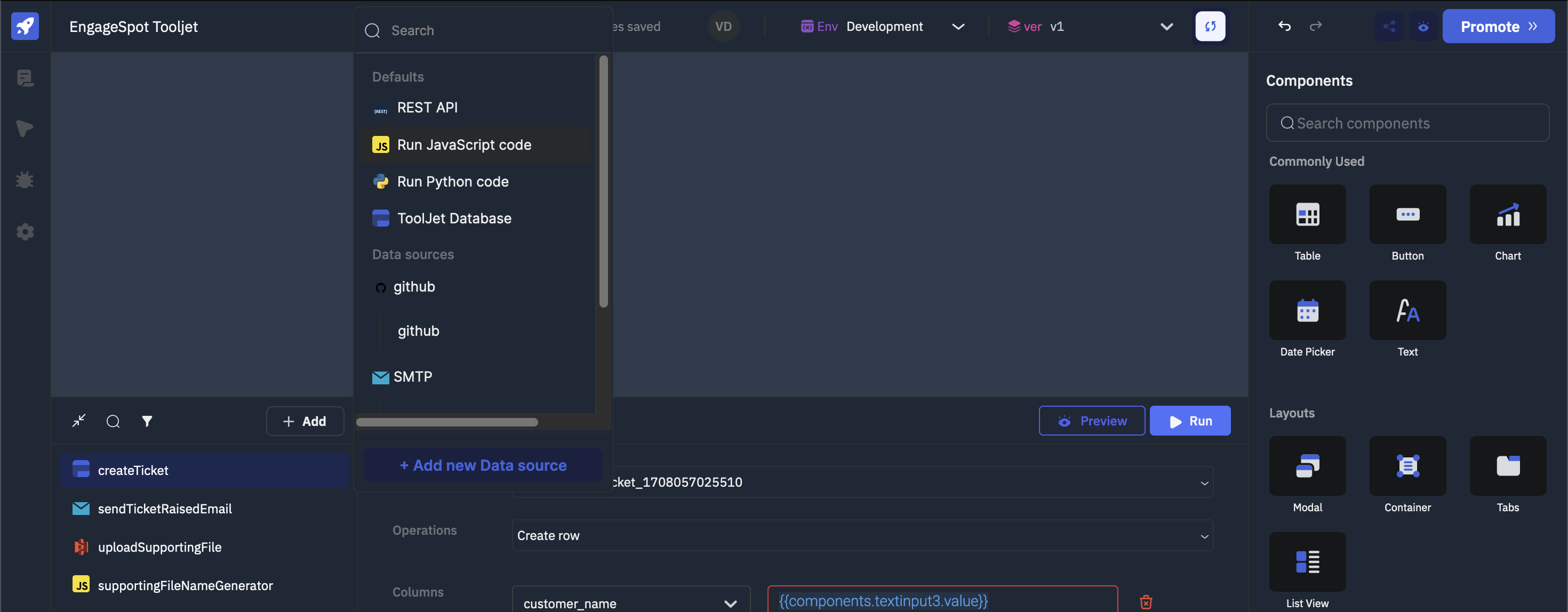 Run Js code